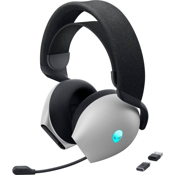 Alienware AW725H Headset Bedraad en draadloos Hoofdband Gamen USB Type-C Bluetooth Zwart, Wit (AW725H-W-DEAM)