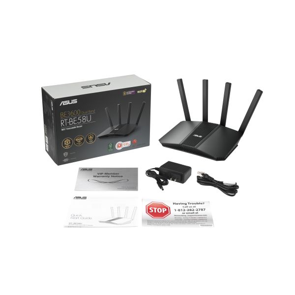 ASUS RT-BE58U V2 draadloze router 2.5 Gigabit Ethernet Dual-band (2.4 GHz / 5 GHz) Zwart (90IG0A70-MO9C00)