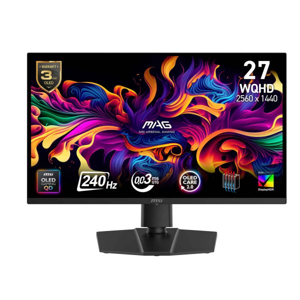 MSI MAG 271QP QD-OLED X24 computer monitor 67,3 cm (26.5") 2560 x 1440 Pixels Wide Quad HD Zwart (9S6-3CD89T-025)