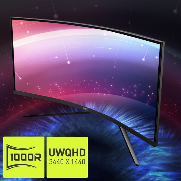 MSI MAG 345CQRDE computer monitor 86,4 cm (34") 3440 x 1440 Pixels UltraWide Dual Quad HD Zwart (9S6-3DD14H-003 |9S6-3DD14H-027)