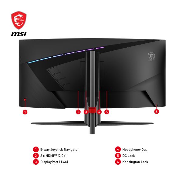 MSI MAG 345CQRDE computer monitor 86,4 cm (34") 3440 x 1440 Pixels UltraWide Dual Quad HD Zwart (9S6-3DD14H-003 |9S6-3DD14H-027)
