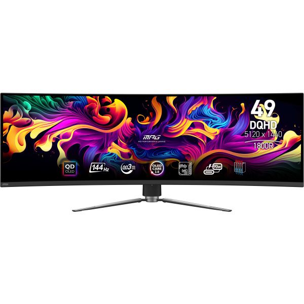 MSI MPG 491CQP QD-OLED computer monitor 124,5 cm (49") 5120 x 1440 Pixels DQHD Zwart (9S6-3FA84T-001)