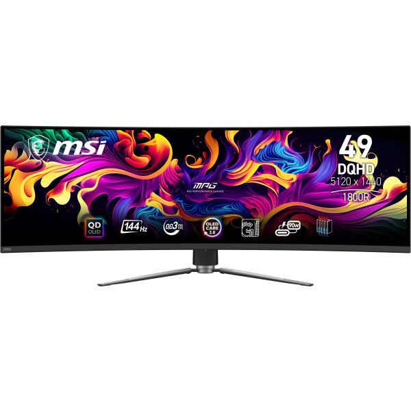 MSI MPG 491CQP QD-OLED computer monitor 124,5 cm (49") 5120 x 1440 Pixels DQHD Zwart (9S6-3FA84T-001)