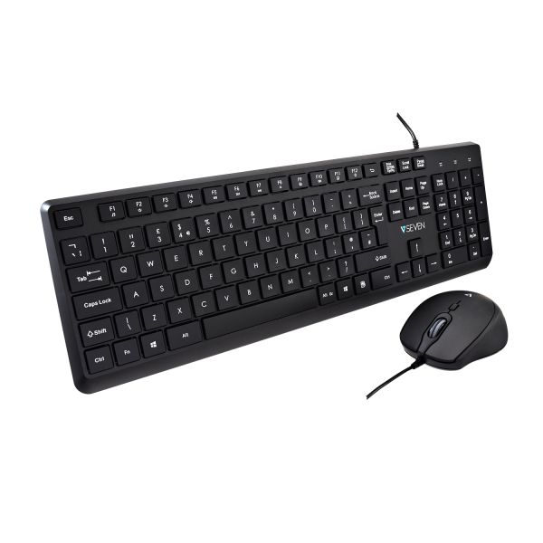 V7 CKU350UK toetsenbord Inclusief muis Universeel USB QWERTY Brits Engels Zwart (CKU350UK)