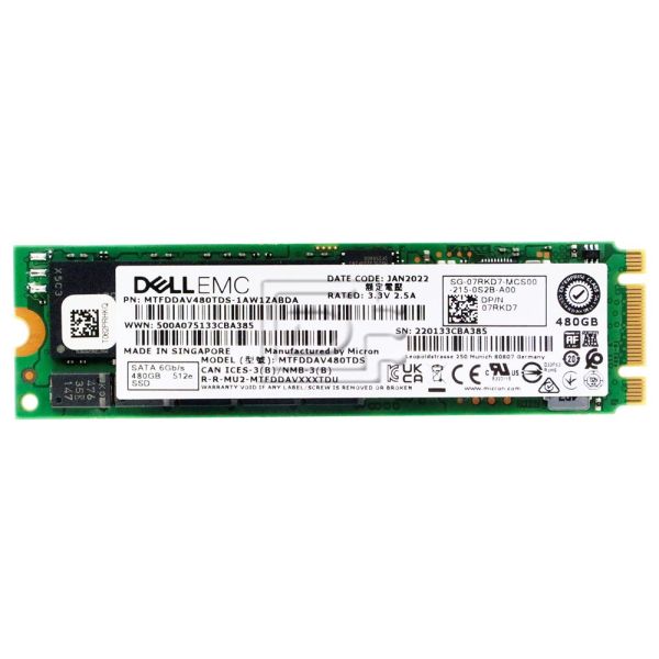 Dell 480GB SSD SATA M.2 for BOSS (07RKD7-RFB)