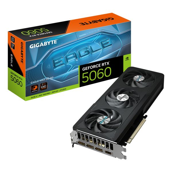 GIGABYTE GeForce RTX 5060 EAGLE MAX OC 8G NVIDIA 8 GB GDDR7 (N5060EAGLEMAXOC8GD)