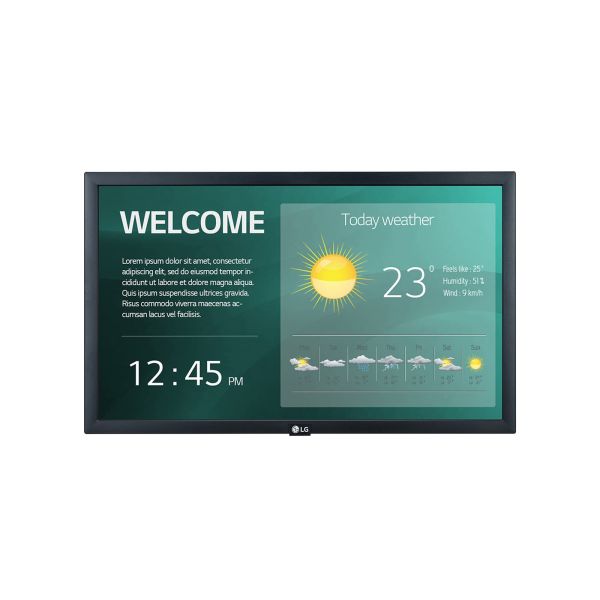 LG 22SM3G-B beeldkrant Digitale signage flatscreen 54,6 cm (21.5") IPS Wifi 250 cd/m² Full HD Zwart Type processor 16/7 (22SM3G-B)