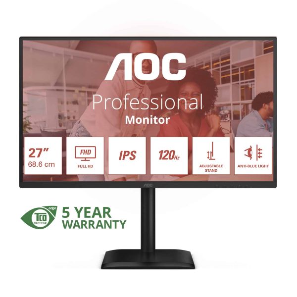 AOC 27E4U computer monitor 68,6 cm (27") 1920 x 1080 Pixels Full HD LED Zwart (27E4CV)