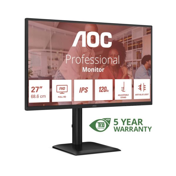 AOC 27E4U computer monitor 68,6 cm (27") 1920 x 1080 Pixels Full HD LED Zwart (27E4CV)
