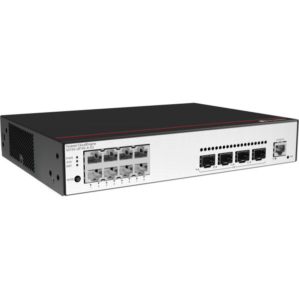 Huawei CloudEngine S5735-L8T4S-A-V2 Managed L3 Gigabit Ethernet (10/100/1000) 1U Zwart, Zilver (S5735-L8T4S-A-V2)