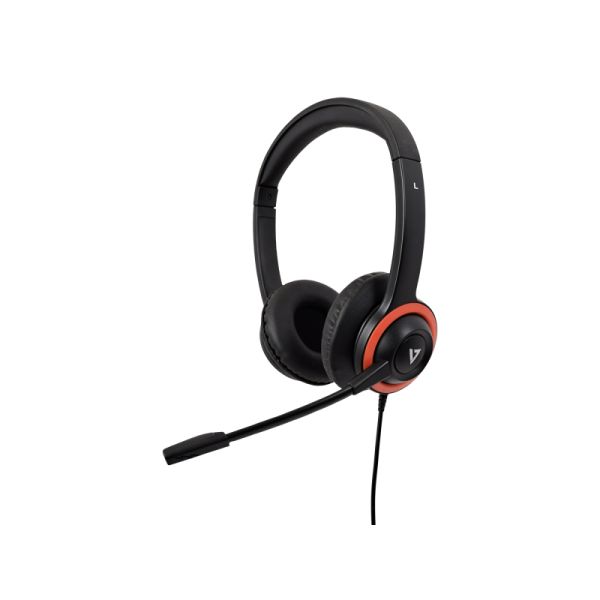 V7 HA530E hoofdtelefoon/headset Bedraad Hoofdband Kantoor/callcenter Zwart (HA530E)