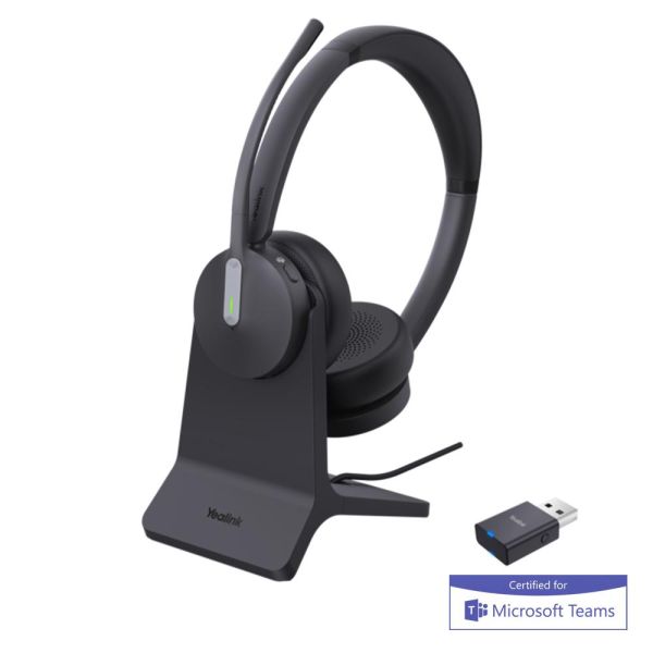Yealink WH64 Dual - Headset - on-ear (WH64 HYBRID DUAL WITH CHARGING STAND TEAMS) (WH64 HYBRID DUAL WITH CHARGING)