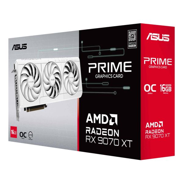 ASUS Prime -RX9070XT-O16G-WHITE AMD Radeon RX 9070 XT 16 GB GDDR6 (90YV0L75-M0NA00)