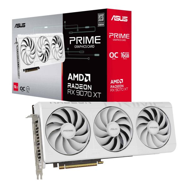 ASUS Prime -RX9070XT-O16G-WHITE AMD Radeon RX 9070 XT 16 GB GDDR6 (90YV0L75-M0NA00)