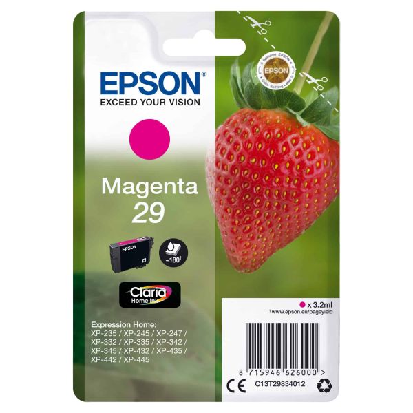 Epson Strawberry Singlepack Magenta 29 Claria Home Ink (C13T29834022)
