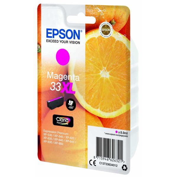 Epson Oranges Singlepack Magenta 33XL Claria Premium Ink (C13T33634022)  Epson Oranges Singlepack Magenta 33XL Claria Premium Ink (C13T33634022)