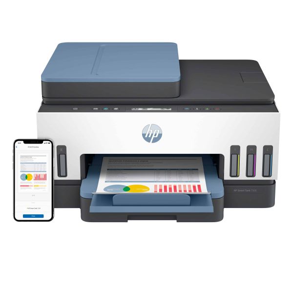 HP Smart Tank 7306 Draadloos All-in-One Kleur Printer, Dubbelzijdig printen; Kopieerapparaat, Scanner (28B76A#BHC)