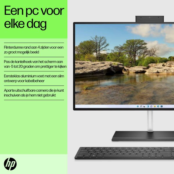 HP 24 -ck0120nd AMD Ryzen™ 3 3250U 60,5 cm (23.8") 1920 x 1080 Pixels Alles-in-één-pc 8 GB DDR4-SDRAM 256 GB SSD Windows 11 Home Wi-Fi 6 (802.11ax) Wit (666M6EA#ABH)