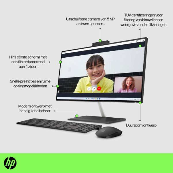 HP 24 -ck0120nd AMD Ryzen™ 3 3250U 60,5 cm (23.8") 1920 x 1080 Pixels Alles-in-één-pc 8 GB DDR4-SDRAM 256 GB SSD Windows 11 Home Wi-Fi 6 (802.11ax) Wit (666M6EA#ABH)