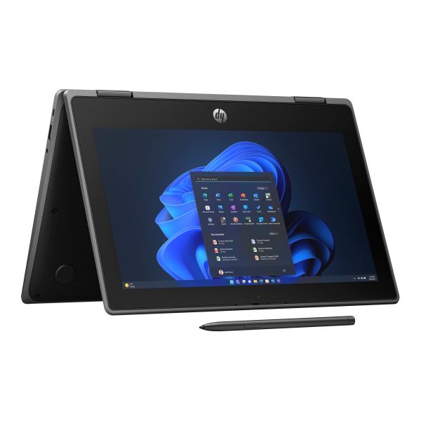 HP Pro x360 Fortis 11 G11 Intel® N N100 Hybride (2-in-1) 29,5 cm (11.6") Touchscreen HD 8 GB DDR4-SDRAM 128 GB SSD Wi-Fi 6E (802.11ax) Windows 11 Pro Zwart