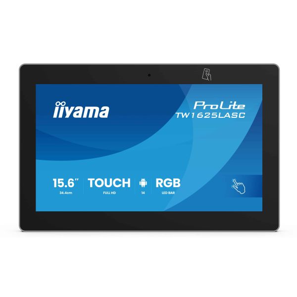 iiyama TW1625LASC-B3PNR beeldkrant Interactief flatscreen 39,6 cm (15.6") LED Wifi 450 cd/m² Full HD Zwart Touchscreen Type processor Android 24/7 (TW1625LASC-B3PNR)
