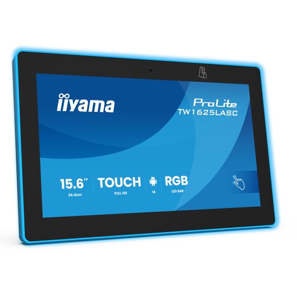 iiyama TW1625LASC-B3PNR scherm voor vergaderzalen 39,6 cm (15.6") 1920 x 1080 Pixels LED Wi-Fi 6 (802.11ax), Wi-Fi 5 (802.11ac), Wi-Fi 4 (802.11n), 802.11g, 802.11a, 802.11b Zwart Bluetooth (TW1625LASC-B3PNR)