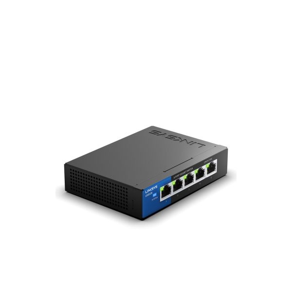 Linksys LGS105 Unmanaged Gigabit Ethernet (10/100/1000) Zwart, Blauw (LGS105-EU-RTL)