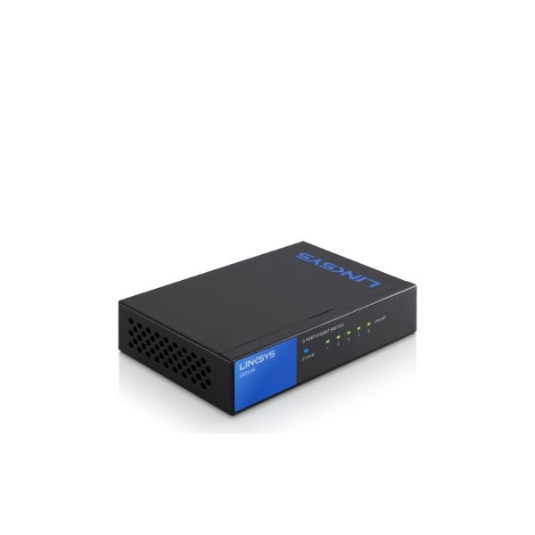 Linksys LGS105 Unmanaged Gigabit Ethernet (10/100/1000) Zwart, Blauw (LGS105-EU-RTL)