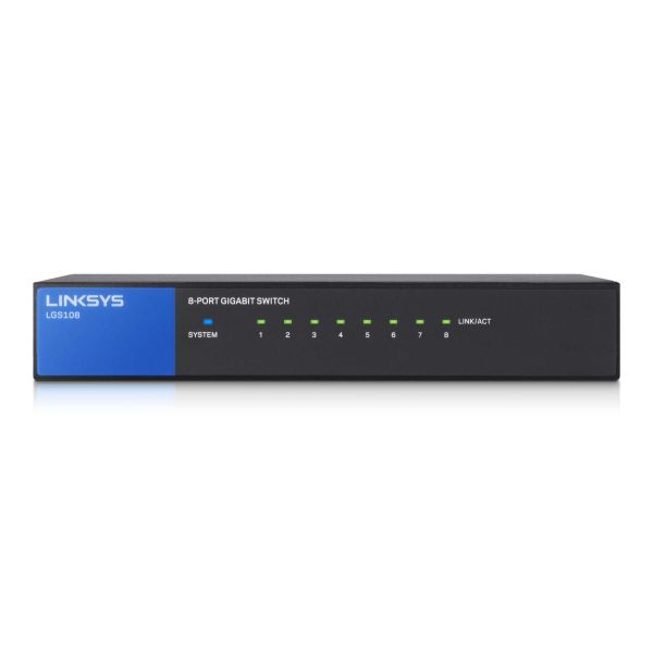 Linksys 8-poorts Gigabit - desktopswitch (LGS108) (LGS108-EU)