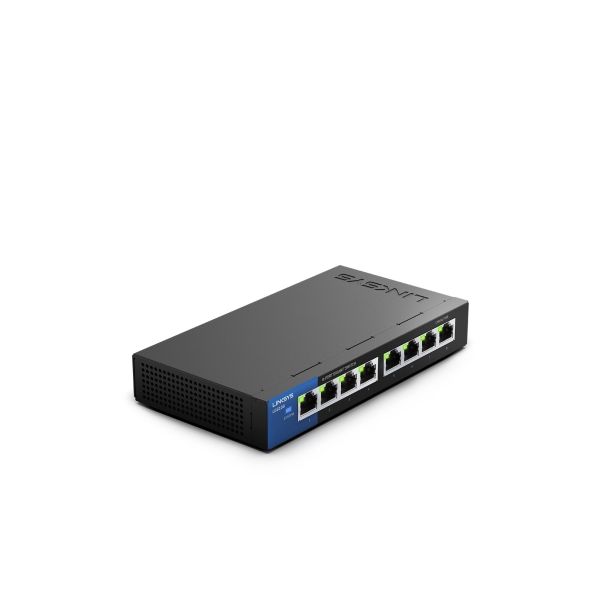 Linksys LGS108 Unmanaged Gigabit Ethernet (10/100/1000) Zwart, Blauw (LGS108-EU-RTL)