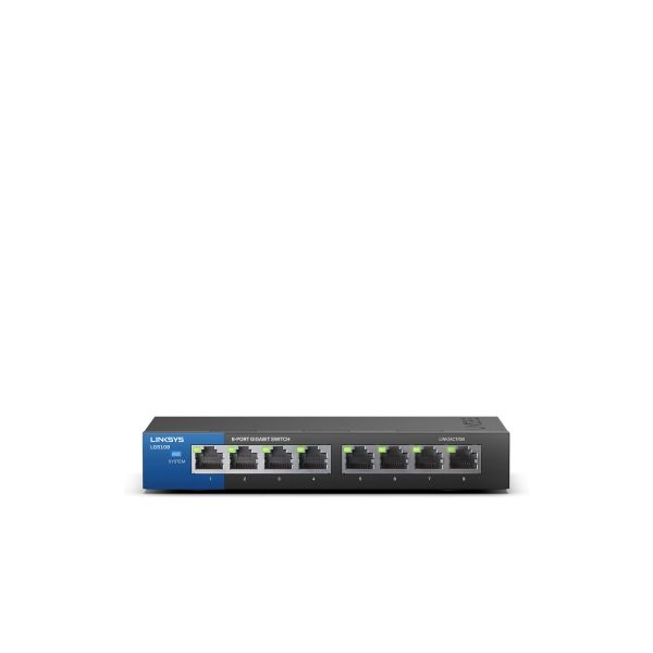 Linksys LGS108 Unmanaged Gigabit Ethernet (10/100/1000) Zwart, Blauw (LGS108-EU-RTL)