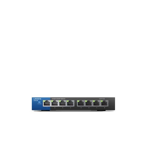Linksys LGS108 Unmanaged Gigabit Ethernet (10/100/1000) Zwart, Blauw (LGS108-EU-RTL) Linksys LGS108 Unmanaged Gigabit Ethernet (10/100/1000) Zwart, Blauw (LGS108-EU-RTL)