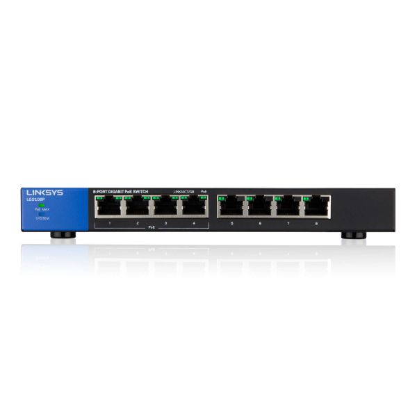Linksys 8-poorts Gigabit PoE - desktopswitch (LGS108P) (LGS108P-EU) Linksys 8-poorts Gigabit PoE - desktopswitch (LGS108P) (LGS108P-EU)