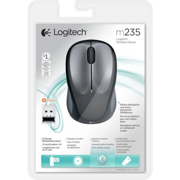 Logitech M235 muis Ambidextrous RF Draadloos Optisch 1000 DPI (910-002201)