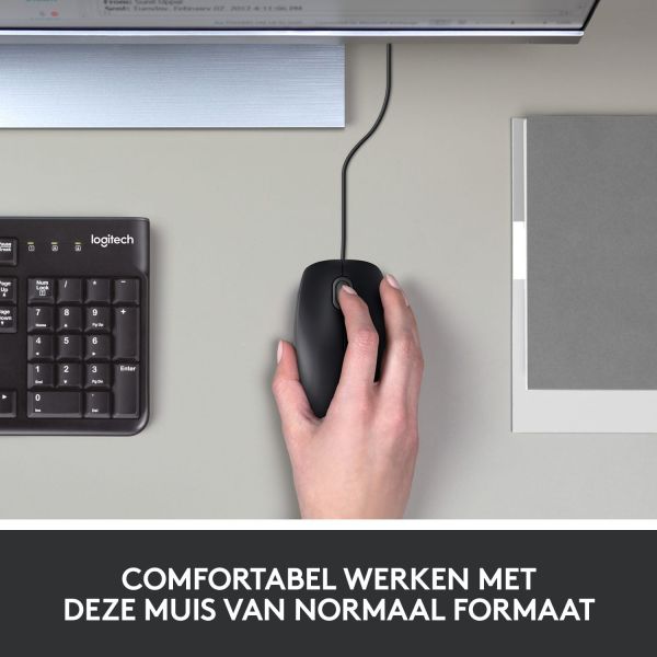 Logitech B100 Optical Usb Mouse f/ Bus muis Ambidextrous USB Type-A Optisch 800 DPI (910-003357)
