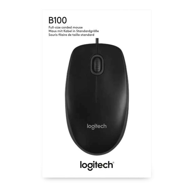 Logitech B100 Optical Usb Mouse f/ Bus muis Ambidextrous USB Type-A Optisch 800 DPI (910-003357)
