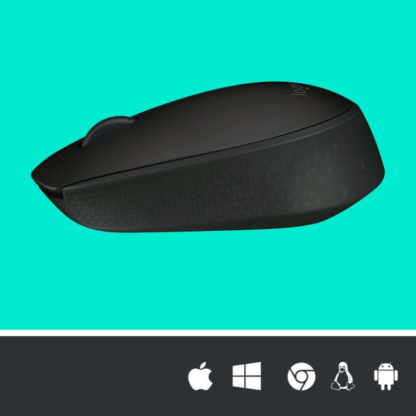 Logitech M171 Black-K muis Ambidextrous RF Draadloos Optisch 1000 DPI (910-004424)