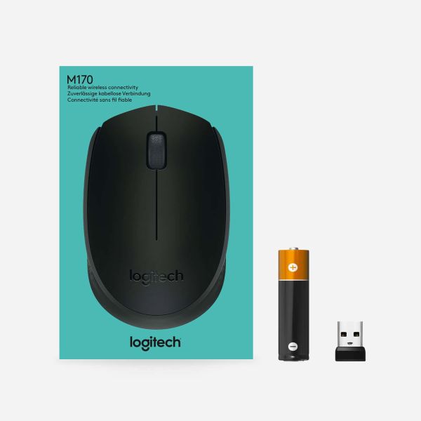 Logitech M171 Black-K muis Ambidextrous RF Draadloos Optisch 1000 DPI (910-004424)
