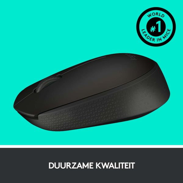 Logitech M171 Black-K muis Ambidextrous RF Draadloos Optisch 1000 DPI (910-004424)