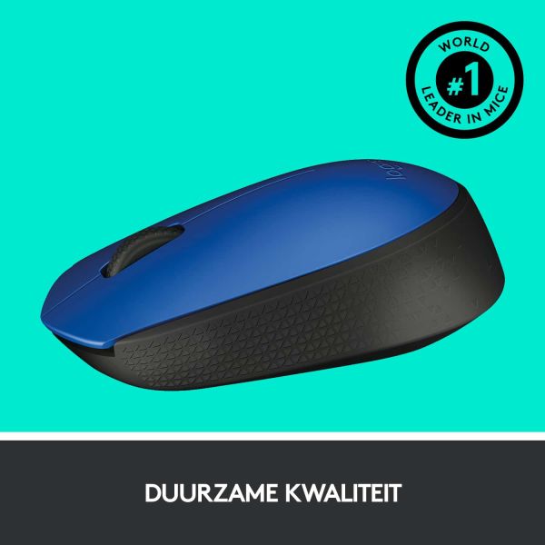 Logitech M171 Blue-K muis Ambidextrous RF Draadloos Optisch 1000 DPI (910-004640)