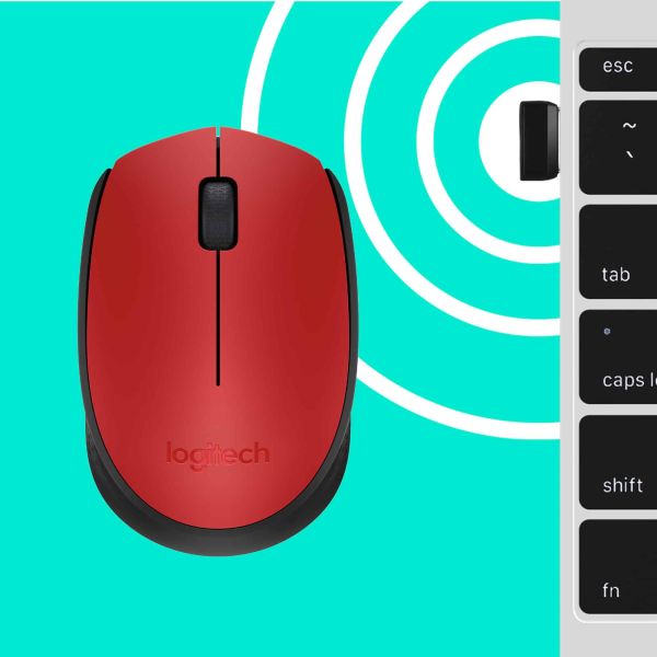 Logitech M171 Red-K muis Ambidextrous RF Draadloos Optisch 1000 DPI (910-004641)