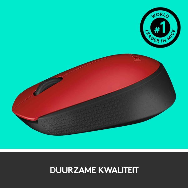 Logitech M171 Red-K muis Ambidextrous RF Draadloos Optisch 1000 DPI (910-004641)