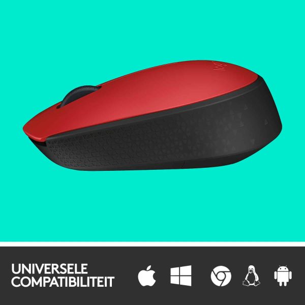 Logitech M171 Red-K muis Ambidextrous RF Draadloos Optisch 1000 DPI (910-004641)