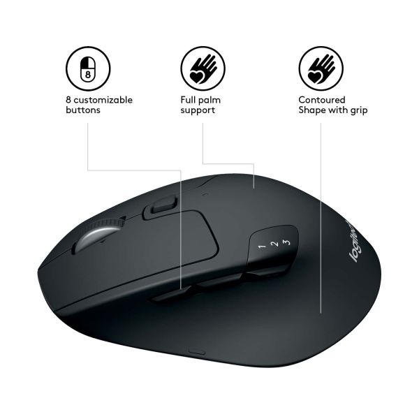 Logitech M720 muis Rechtshandig RF-draadloos + Bluetooth Optisch 1000 DPI (910-004791)