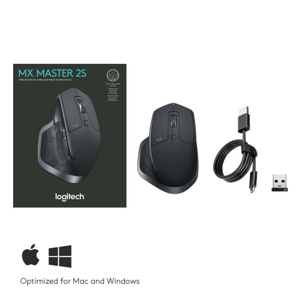 Logitech MX Master 2S Wireless Mouse muis Rechtshandig RF-draadloos + Bluetooth Laser 1000 DPI (910-005139)