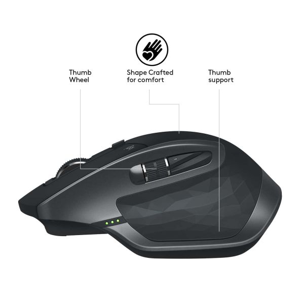 Logitech MX Master 2S Wireless Mouse muis Rechtshandig RF-draadloos + Bluetooth Laser 1000 DPI (910-005139)