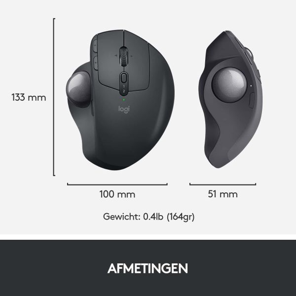 Logitech MX Ergo muis Rechtshandig RF-draadloos + Bluetooth Trackball 440 DPI (910-005179)