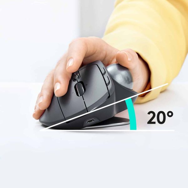 Logitech MX Ergo muis Rechtshandig RF-draadloos + Bluetooth Trackball 440 DPI (910-005179)
