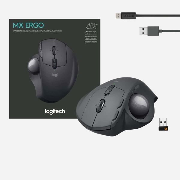 Logitech MX Ergo muis Rechtshandig RF-draadloos + Bluetooth Trackball 440 DPI (910-005179)