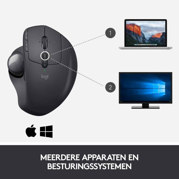 Logitech MX Ergo muis Rechtshandig RF-draadloos + Bluetooth Trackball 440 DPI (910-005179)